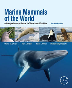 cover of 'Marine Mammals of the World, Second Edition', 2015, Jefferson et al,  Uko Gorter Illustrator